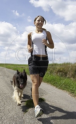 027113 Langhaarschaeferhund und Frau