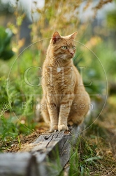 117156 Hauskatze im Gemüsegarten