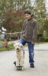 029328 Junge und Lakeland Terrier
