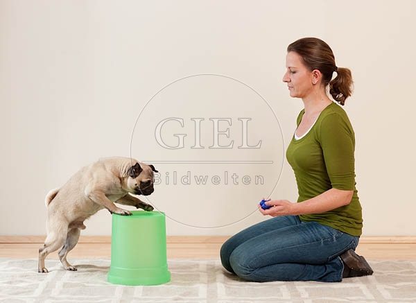040022 Frau und Mops