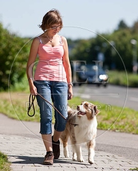 053381 Frau und Australian Shepherd