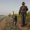 114447 Jäger mit Deutsch Drahthaar bei Treibjagd