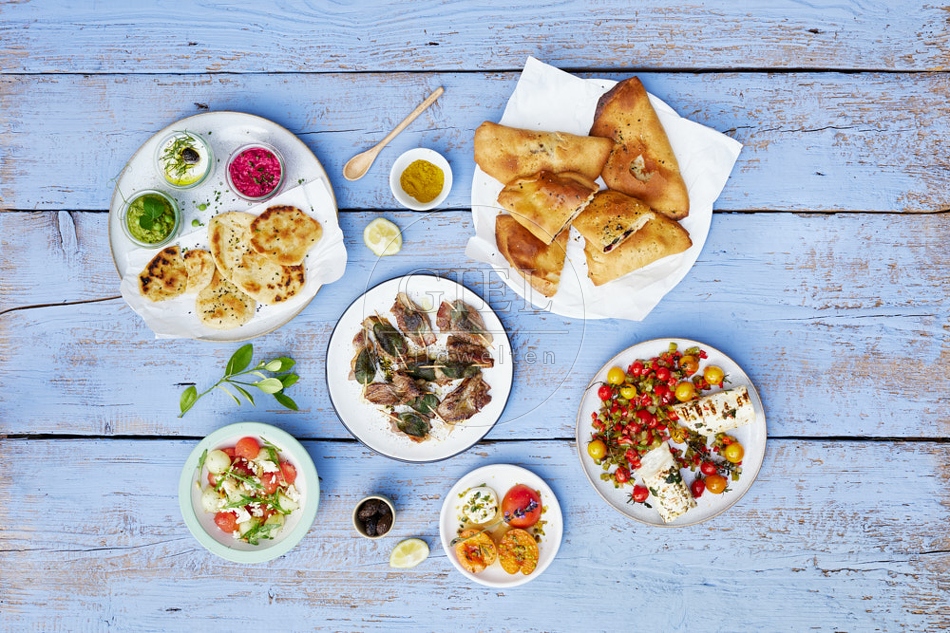 117334 Saltimbocca, Pfannenbrot, Gözleme, Ziegenkäse