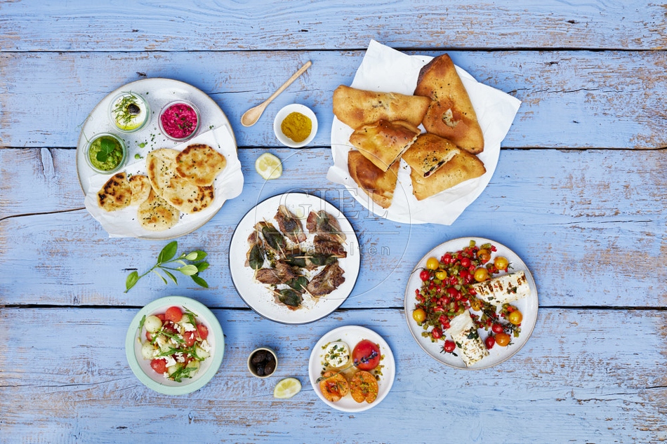 117335 Saltimbocca, Pfannenbrot, Gözleme, Ziegenkäse